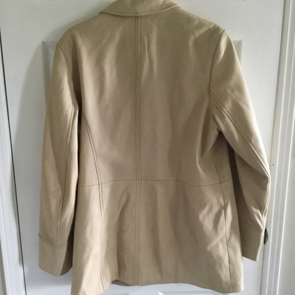 Cream Leather Jacket - Picture 2 of 3